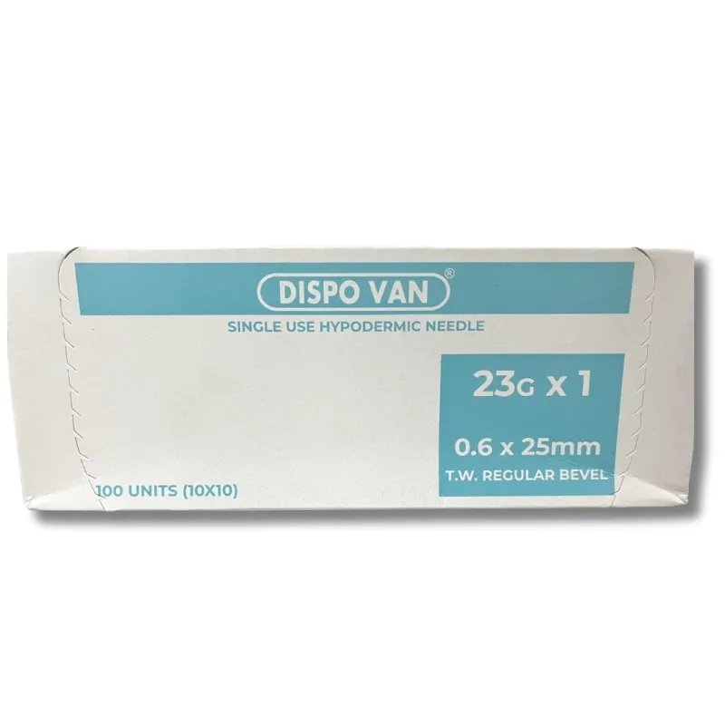Dispo Van Hypodermic Needle - 23G*1 inch - 100 Units Pack