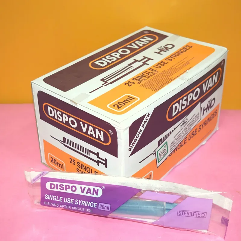 Dispo Van 20ml Syringe With Needle - 25 Units Pack