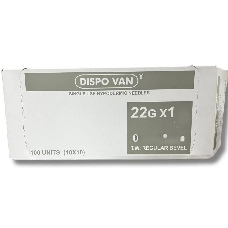 Dispo Van Hypodermic Needle - 22G*1 inch - 100 Units Pack