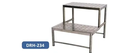 DRH Foot Step Double Stainless Steel (DRH-234) – Durable and Safe Step Stool for Medical Use