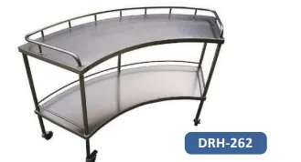 DRH Curved Instrument Trolley (DRH-262) – Premium Surgical Trolley for Organizing Medical Instruments