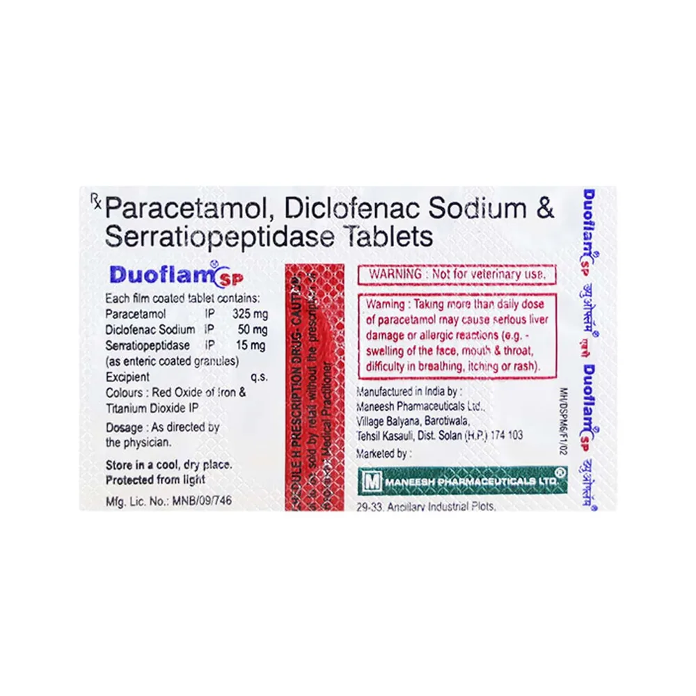 Duoflam Sp Strip Of 10 Tablets