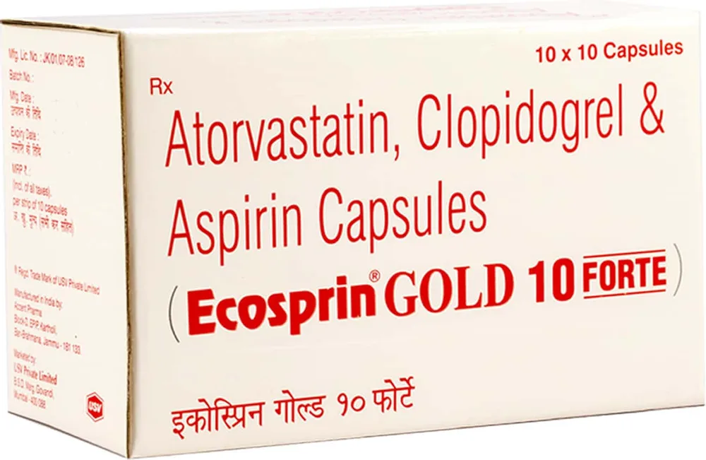 Ecosprin Gold 10mg Forte Strip Of 10 Capsules