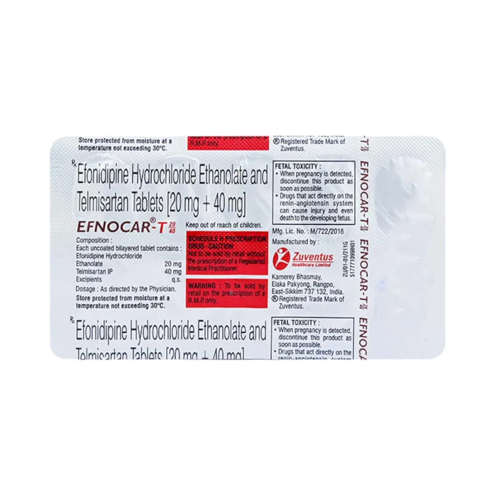 Efnocar T 20/40mg Strip Of 10 Tablets