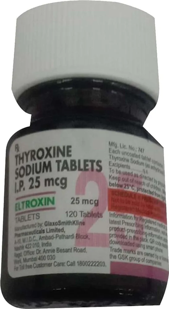 Eltroxin 25mcg Bottle Of 120 Tablets