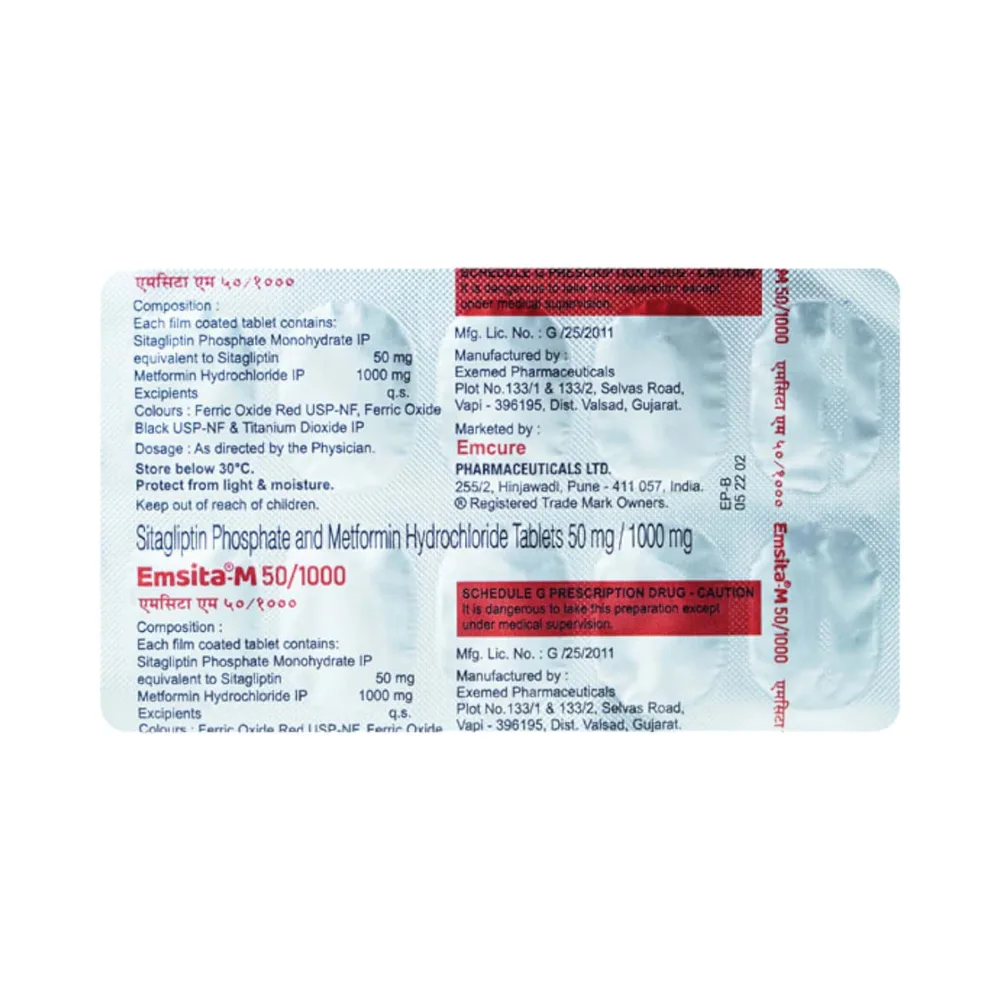 Emsita M 50/1000mg Strip Of 10 Tablets