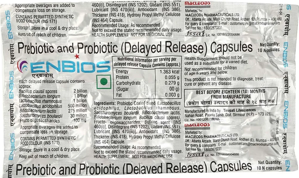 Enbios Strip Of 10 Capsules