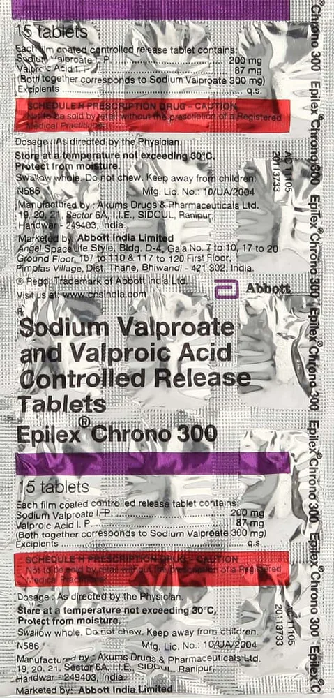 Epilex Chrono 300mg Strip Of 15 Tablets