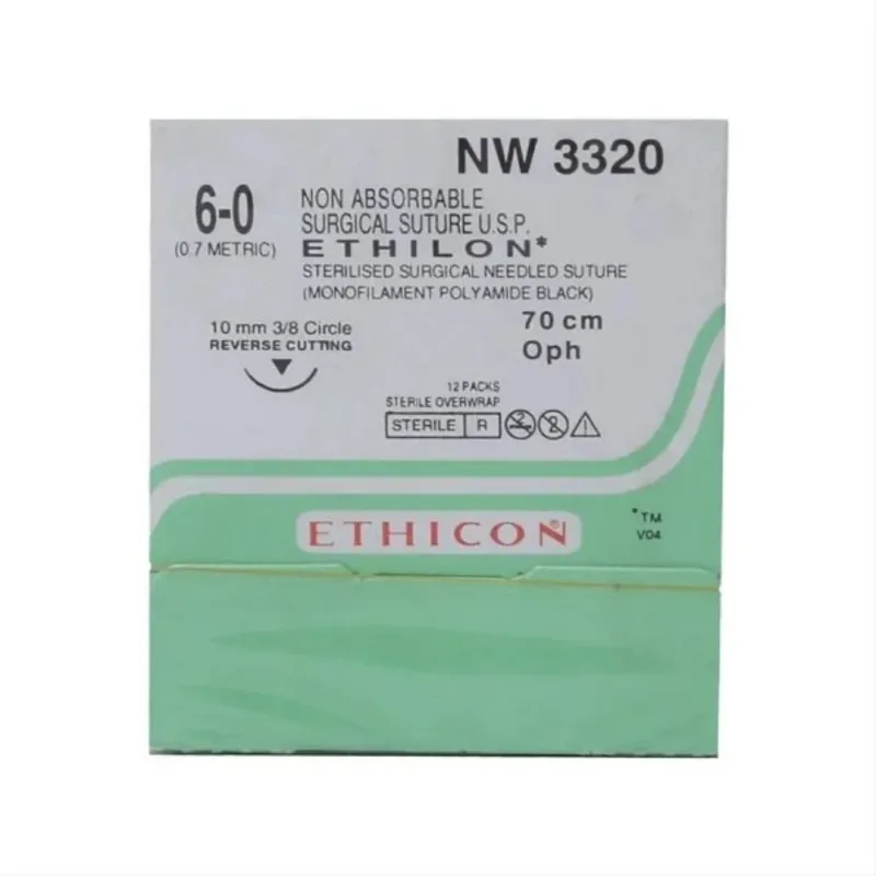 Ethicon Johnson - NW3320 - Ethilon Sutures - NW 3320 USP 6-0 Reverse Cutting, 12 Foils Box