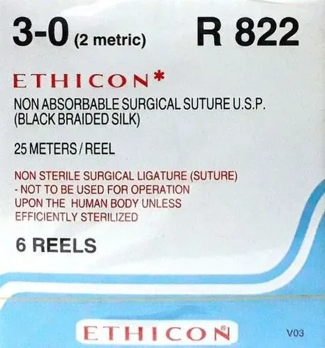 Ethicon Johnson - R825 - Mersilk Suture Reels- USP 1 - R825- 6 Pcs Box