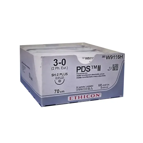 Ethicon Johnson - W9116H - PDS II Sutures USP 3-0, 1/2 Circle Round Body - W9116H - 36 Foils Box
