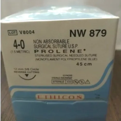 Ethicon Johnson - NW879 - Prolene Sutures USP 4-0, 3/8 Circle Reverse Cutting NW879 -12 Foils Box