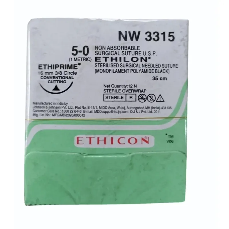 Ethicon Johnson - NW3315 - Ethilon Sutures - NW3315 USP 5-0, 3/8 Circle Cutting Ethiprime -12 Foils Box