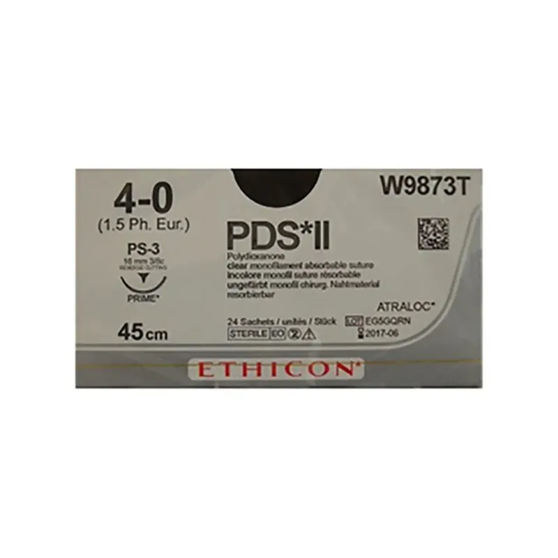 Ethicon Johnson - W9873T - PDS II Sutures USP 4-0, 3/8 Circle Reverse Cutting PS 3 - W9873T - 24 Foils box