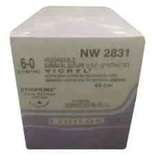 Ethicon Johnson - NW2831 - Vicryl Sutures USP 6-0, 3/8 Circle Cutting Ethiprime - NW2831 - 12 Foils Box