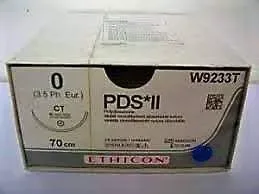Ethicon Johnson - W9233T - PDS II Sutures USP 0, 1/2 Circle Round Body W9233T - 24 Foils box