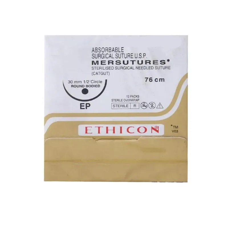 Ethicon Mersutures Chromic USP 1, Sterilised Surgical Gut - W2215 -12 Foils