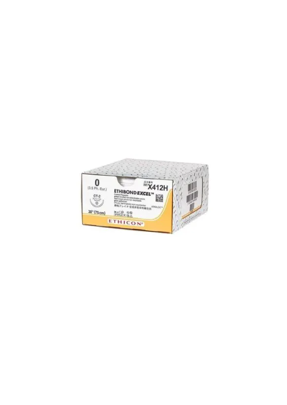 Ethicon Johnson - W6977 - Ethibond Sutures USP 2-0, 1/2 Circle Tapercut 2 - W6977 - 12 Foils Box
