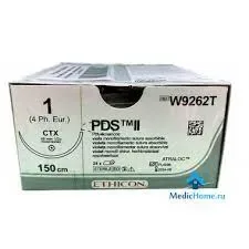 Ethicon Johnson - W9262T - PDS II Sutures USP 1, 1/2 Circle Round Body W9262T - 24 Foils box
