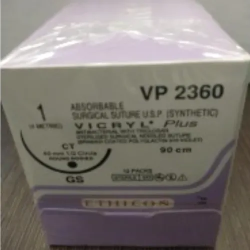 Ethicon Johnson - VP2360 - Vicryl Plus Sutures USP 1, 1/2 Circle Round Body VP 2360