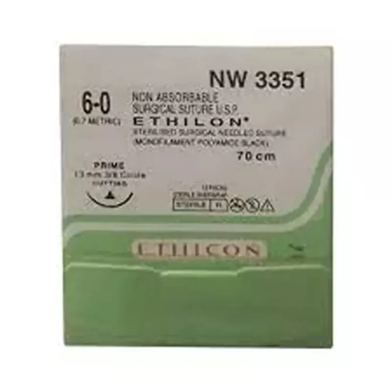 Ethicon Johnson - NW3351 - Ethilon Sutures - NW3351 USP 6-0, 3/8 Circle Cutting PC-1 Ethiprime -12 Foils Box