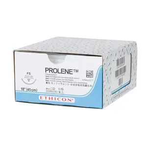 Ethicon Johnson - NW813P - Prolene Sutures USP 8-0, 3/8 Circle Curved Round Body Ethigltde Double Needle NW813P - 12 Foils Box