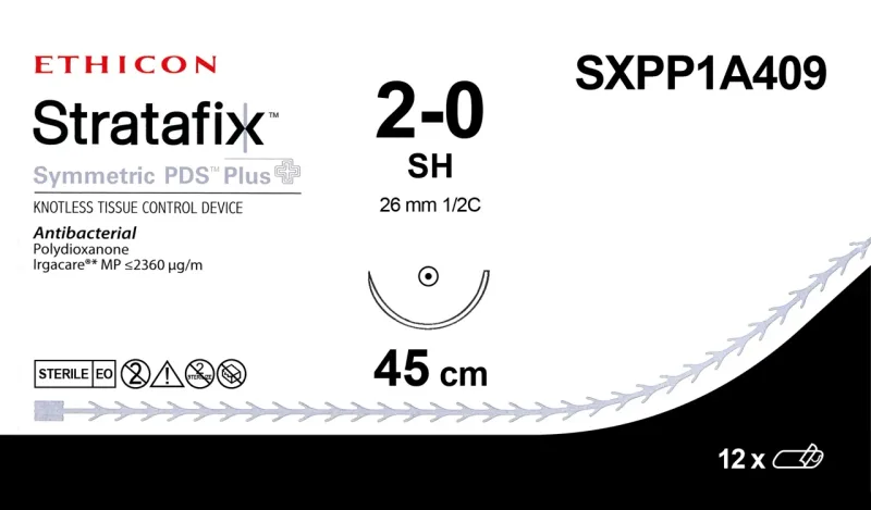 Ethicon Stratafix Symmetric PDS Plus Unidirectional Sutures USP 1, 36 mm 1/2 Circle Taper Point CT-1 - SXPP1A409