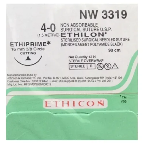 Ethicon Johnson - NW3319 - Ethilon Sutures - NW 3319 USP 4-0 Cutting, 12 Foils Box