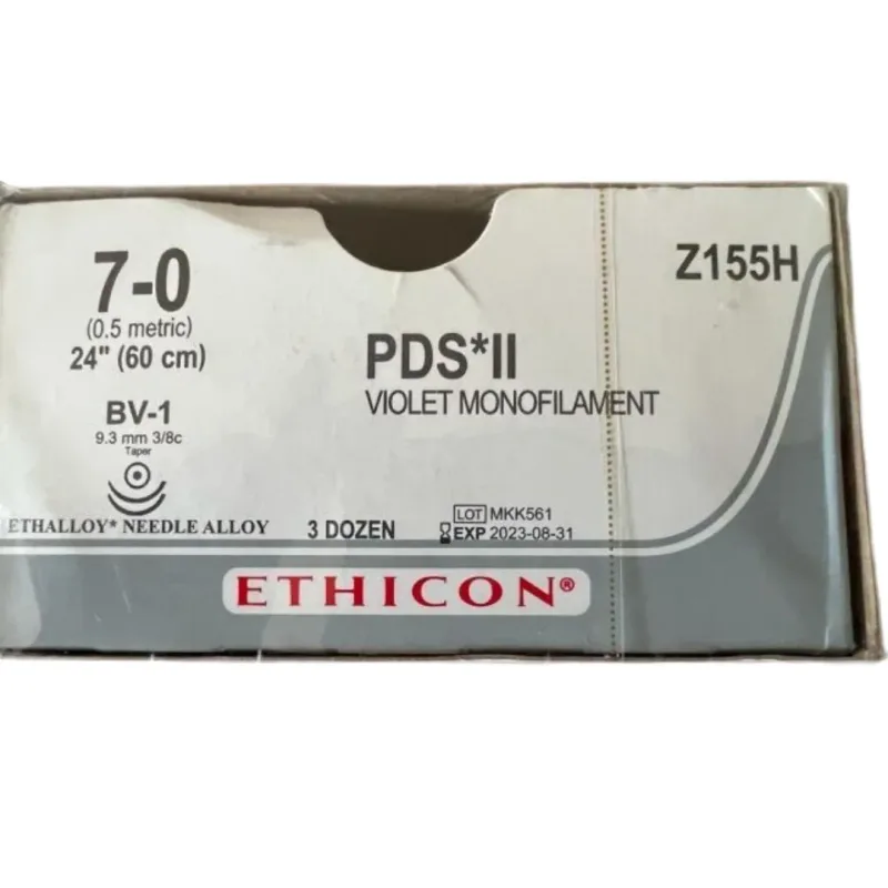 Ethicon Johnson - Z155H - PDS II Sutures USP 7-0, 3/8 Circle Taper Point BV-1 Double Needle - Z155H -36 Foils