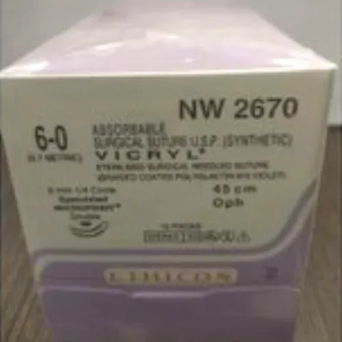 Ethicon Johnson - NW2670 - Vicryl Sutures USP 6-0, 1/4 Circle Spatulated Micropoint Double Needle NW2670