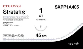 Ethicon Stratafix Symmetric PDS Plus Unidirectional Sutures USP 1, 36 mm 1/2 Circle Taper Point CT-1 - SXPP1A405