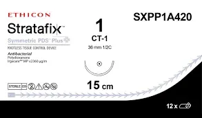 Ethicon Stratafix Symmetric PDS Plus Unidirectional Sutures USP 1, 36 mm 1/2 Circle Taper Point CT-1 - SXPP1A420