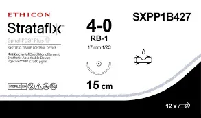 Ethicon Stratafix Spiral PDS Plus Unidirectional Sutures USP 2-0, 36mm 1/2 Circle Taper Point - SXPP1B427