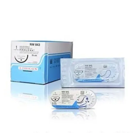 Ethicon Johnson - NW833 - Prolene Sutures USP 0, 1/2 Circle Round Body - NW833 - 12 Foils Box