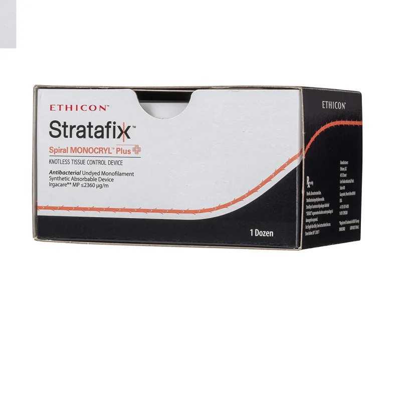 Ethicon Stratafix Spiral Monocryl Plus Sutures USP 2-0, 1/2 Circle Taper Point CT-2 - SXMP1B415 -12 Foils
