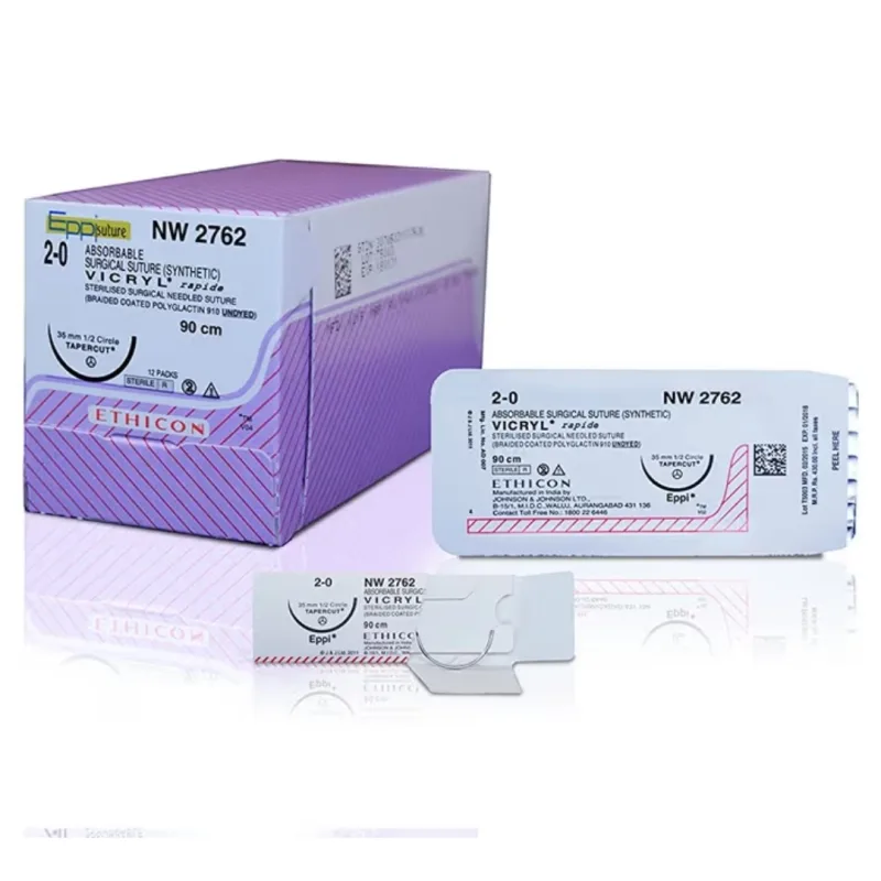 Ethicon Johnson - NW2762ER - Vicryl Rapide Sutures USP 2-0, 1/2 Circle Tapercut NW2762ER