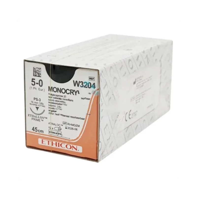 Ethicon Johnson - W3204 - Monocryl Sutures USP 5-0, 3/8 Circle Reverse Cutting Prime W3204 -12 Foils