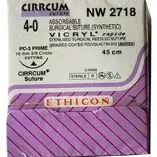 Ethicon Johnson - NW2718 - Vicryl Rapide Sutures USP 4-0, 3/8 Circle Cutting Prime NW 2718 - 12 Foils Box