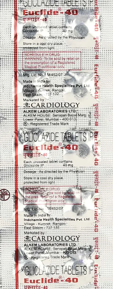 Euclide 40mg Strip Of 10 Tablets