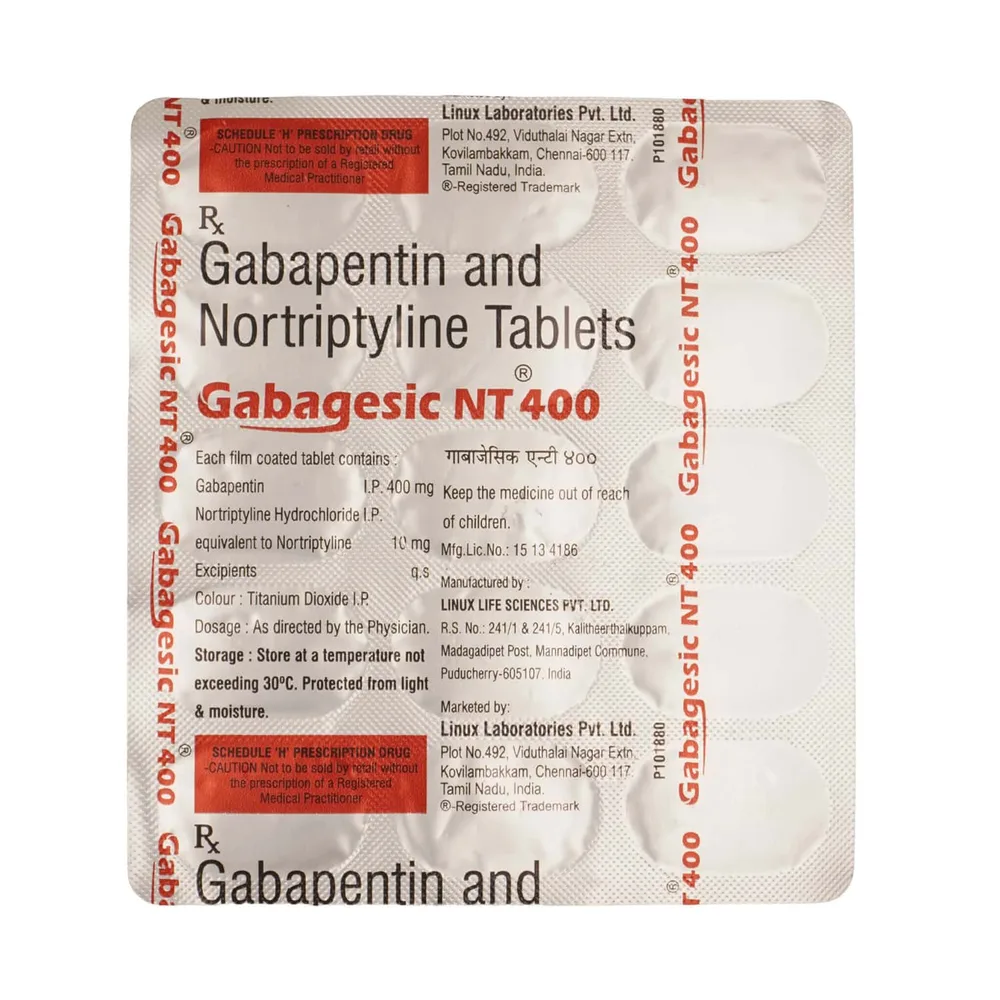 Gabagesic Nt 400/10mg Strip Of 15 Tablets