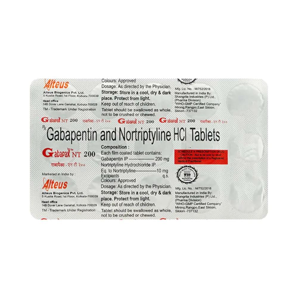 Gabapax Nt 200mg Strip Of 15 Tablets