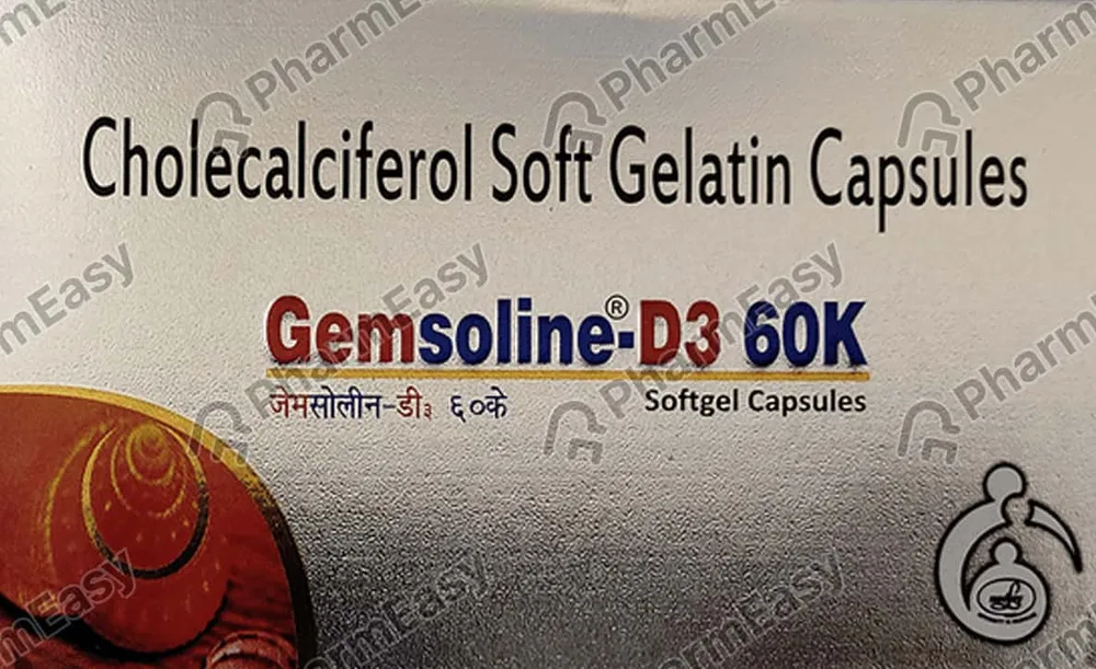 Gemsoline D3 60k Strip Of 8 Softgel Capsules