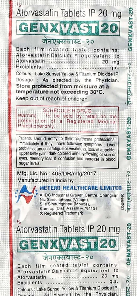 Genxvast 20mg Strip Of 10 Tablets