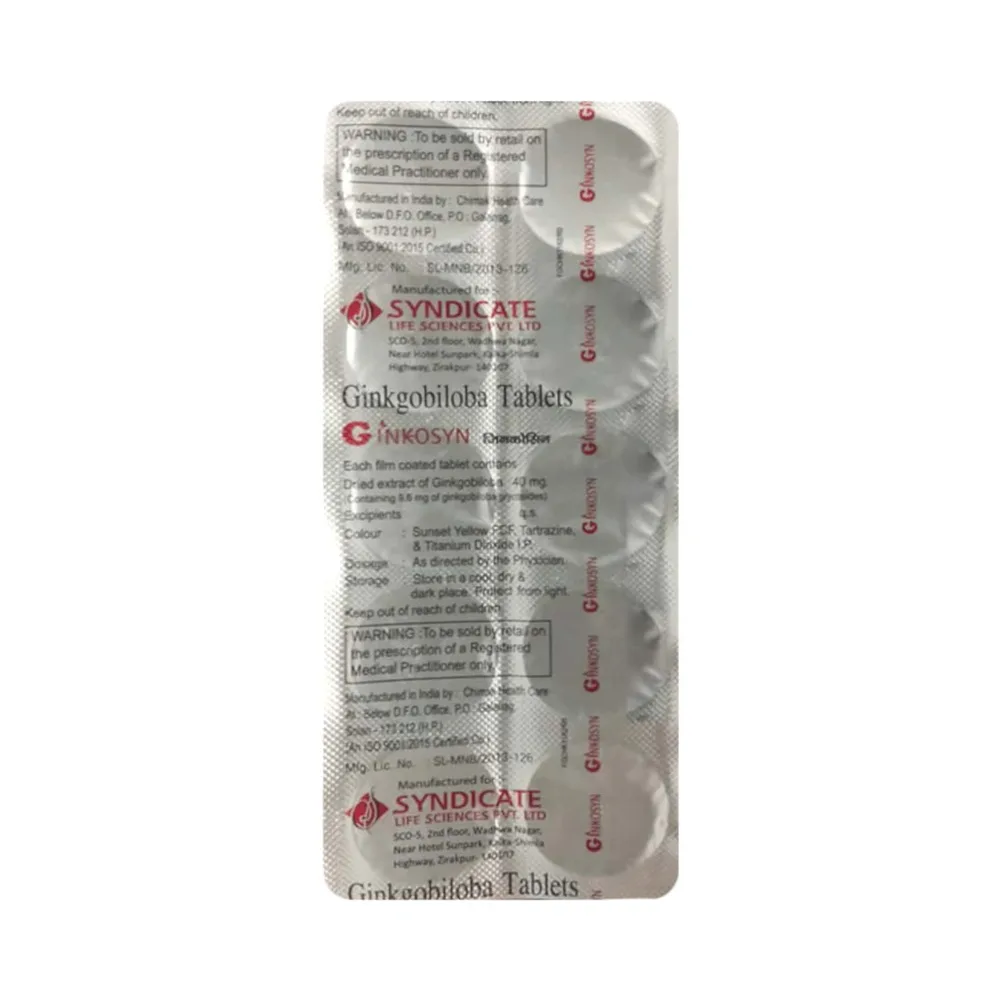 Ginkosyn Strip Of 10 Tablets