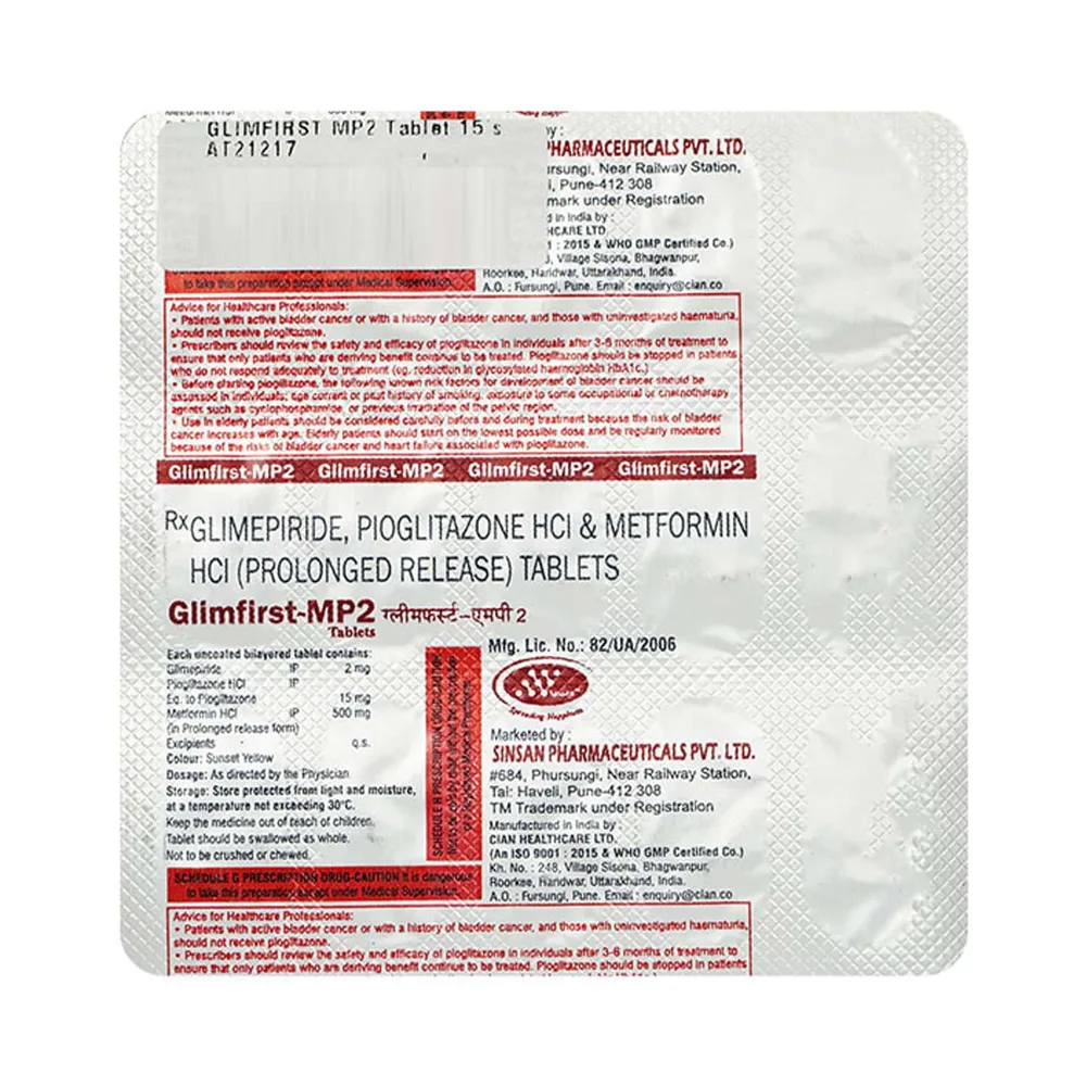 Glimfirst Mp 2mg Strip Of 15 Tablets