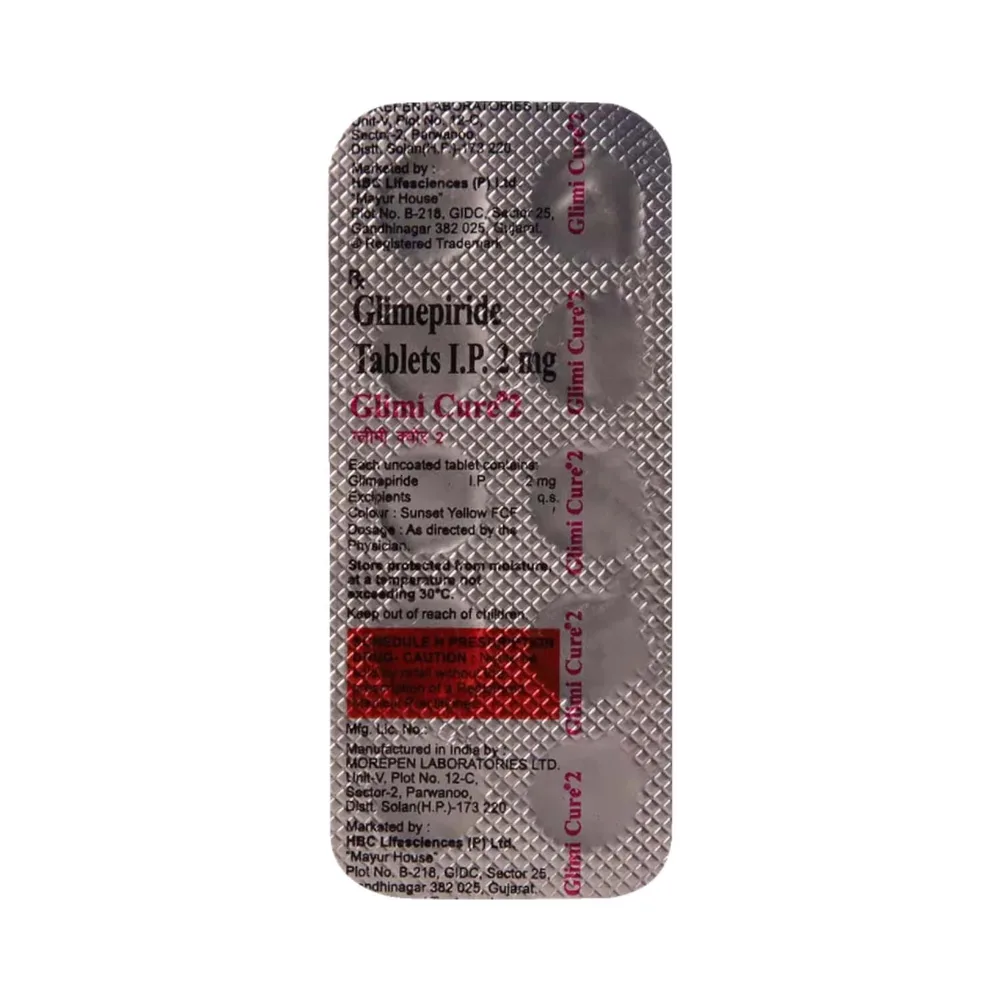 Glimicure 2mg Strip Of 10 Tablets