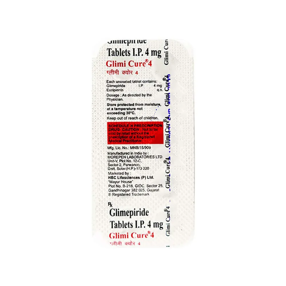 Glimicure 4mg Strip Of 10 Tablets