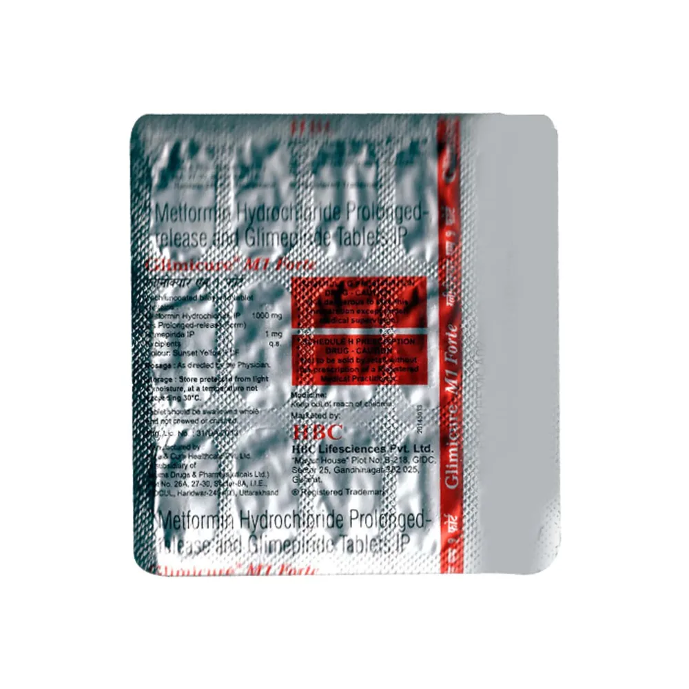Glimicure M 1mg Forte Strip Of 15 Tablets