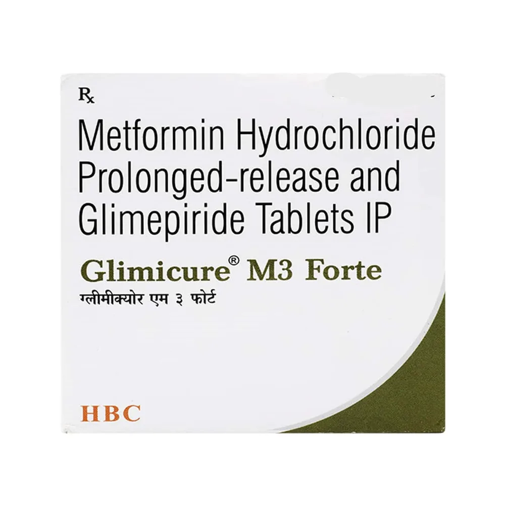 Glimicure M 3mg Forte Strip Of 15 Tablets