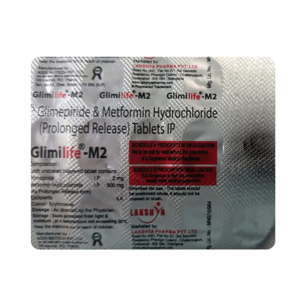Glimilife M 2mg Strip Of 15 Tablets